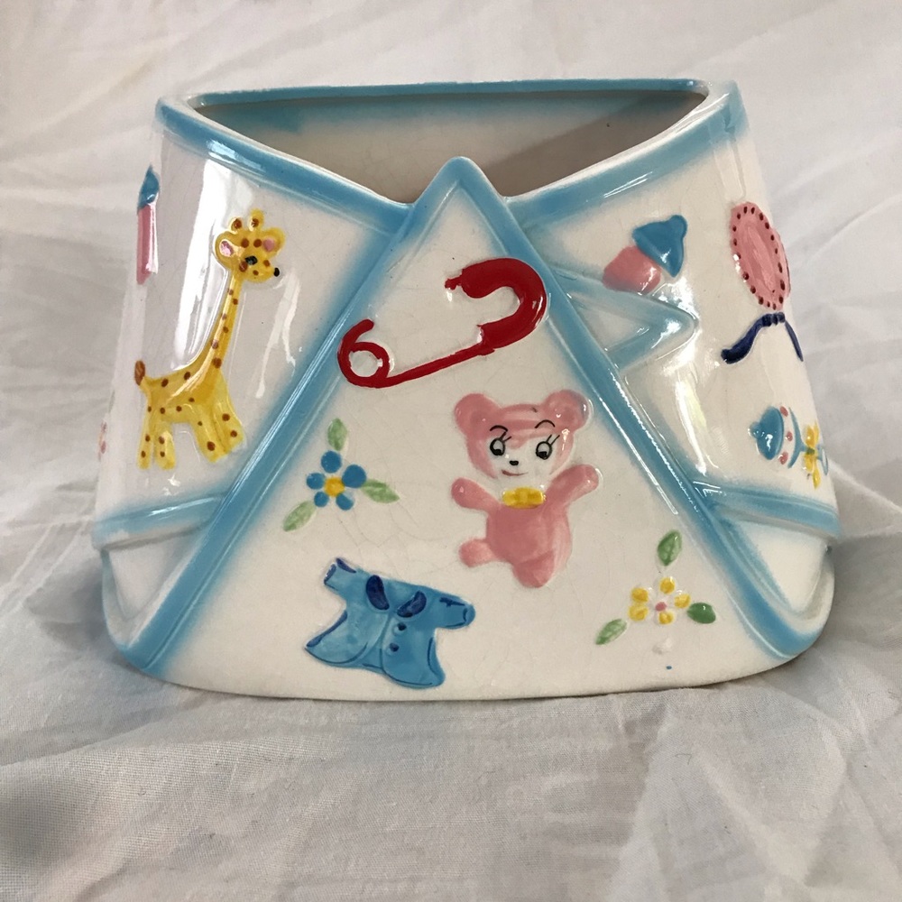 Vintage Ucagco Nursery Diaper Baby Planter Japan
